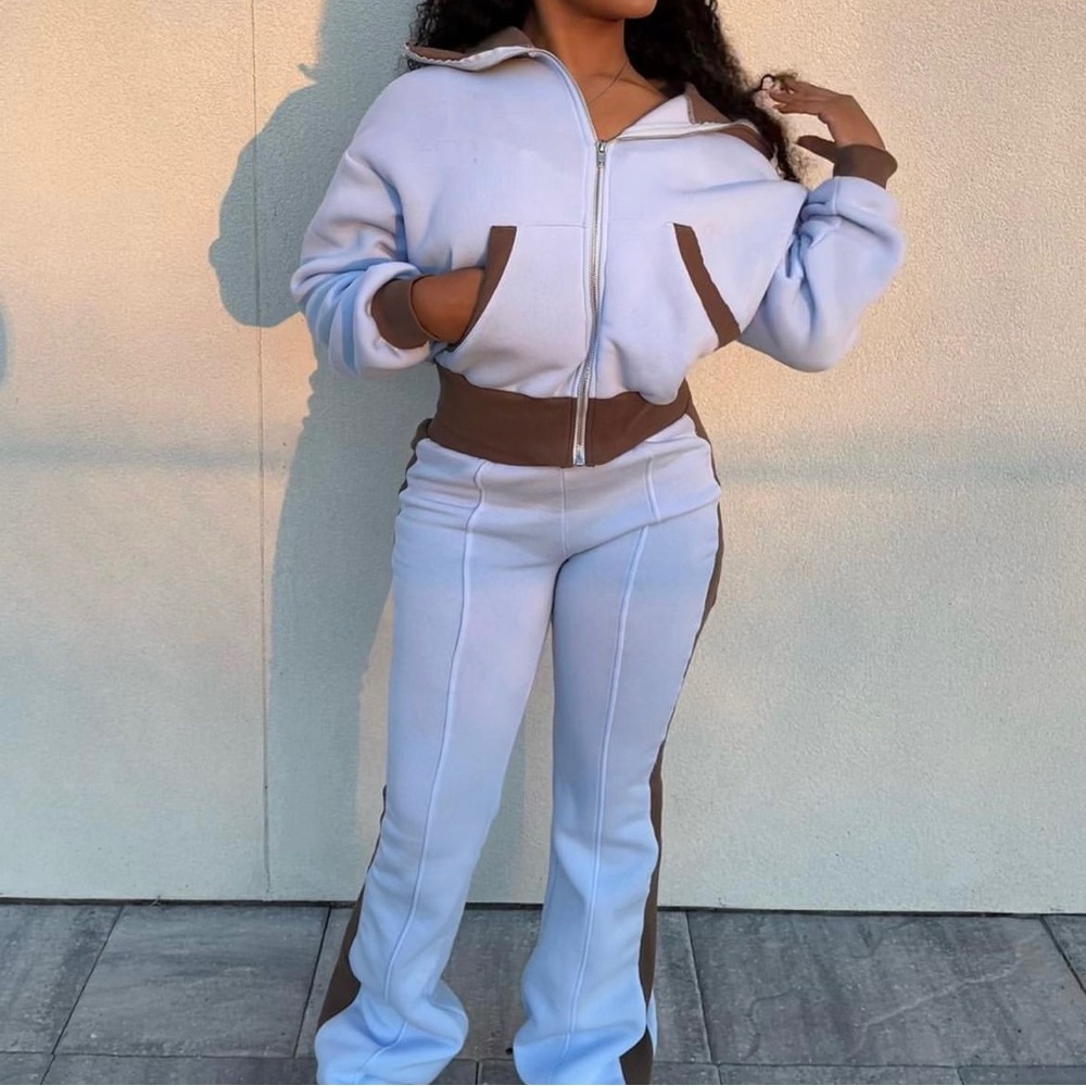 Blue and brown 2 piece set